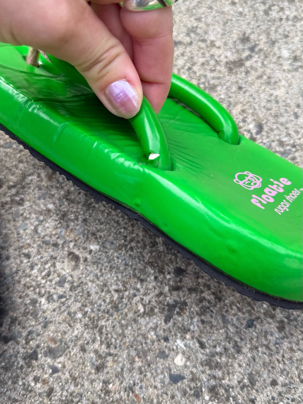 Vintage Floatie Sugar Shoes Lime Green & Pink Platform Sandals Rare Y2K Size 7 - Picture 8 of 11